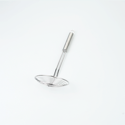 German Standard Stainless Steel Spiral Wire Skimmer - 14'' x 4 3/4'' - 6 count box