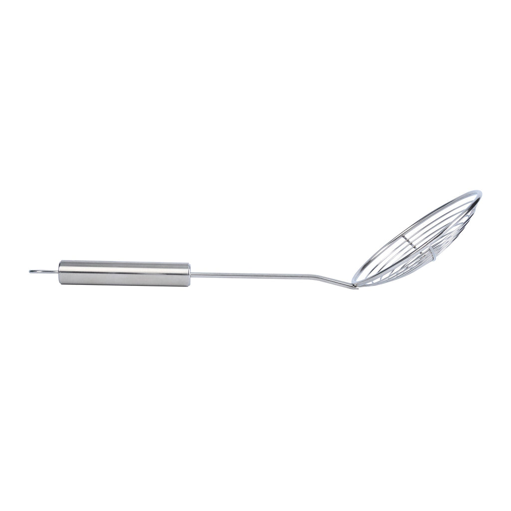 German Standard Stainless Steel Spiral Wire Skimmer - 14'' x 4 3/4'' - 6 count box