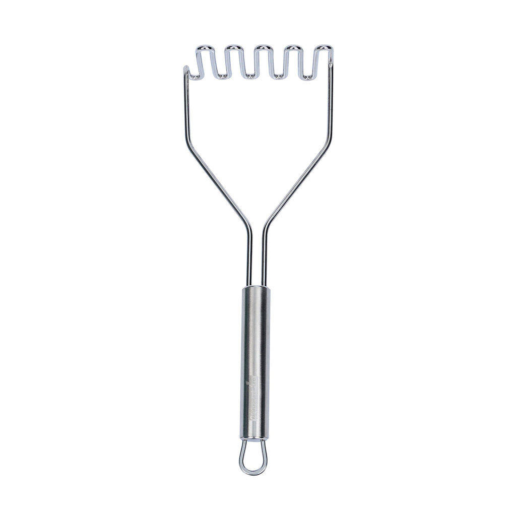 German Standard Stainless Steel Square-Faced Potato / Bean Masher - 11'' - 6 count box