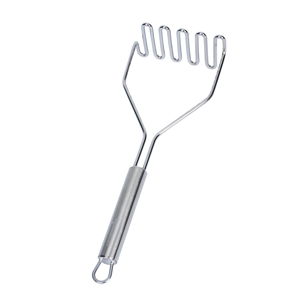 German Standard Stainless Steel Square-Faced Potato / Bean Masher - 11'' - 6 count box