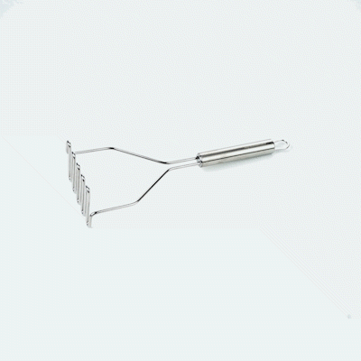 German Standard Stainless Steel Square-Faced Potato / Bean Masher - 11'' - 6 count box