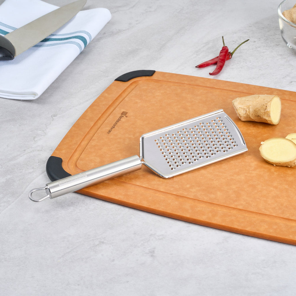German Standard Stainless Steel Fine Grater - 9 3/4'' - 24 count box
