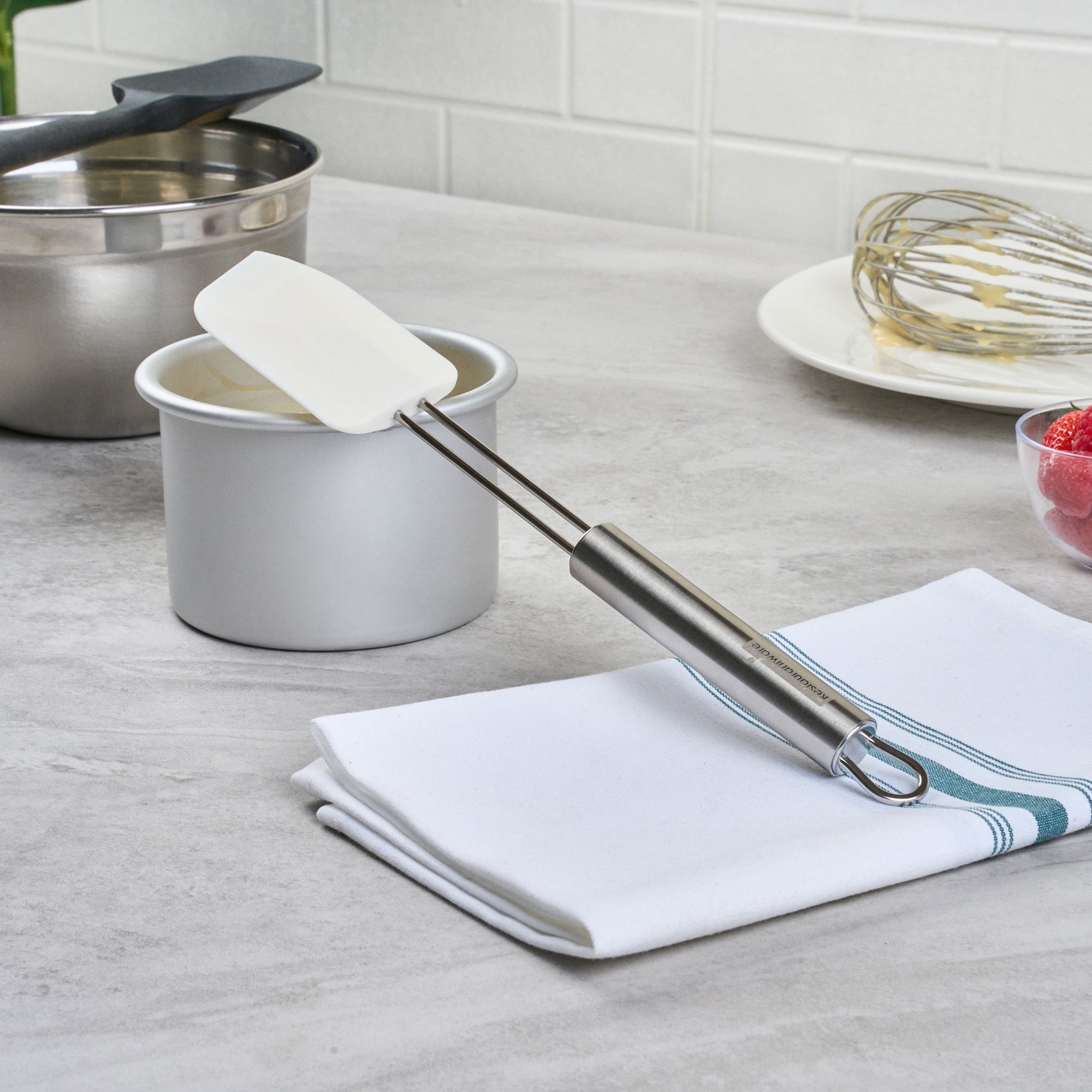 German Standard Silicone Spatula - with Stainless Steel Handle - 11'' - 1 count box