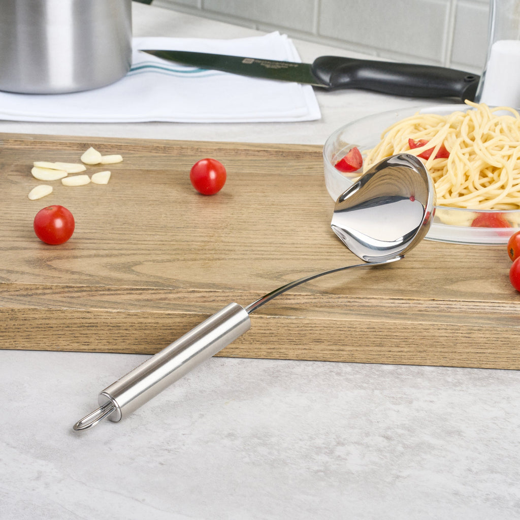German Standard 2.5 oz Stainless Steel Pour Spout Ladle - One-Piece - 1 count box