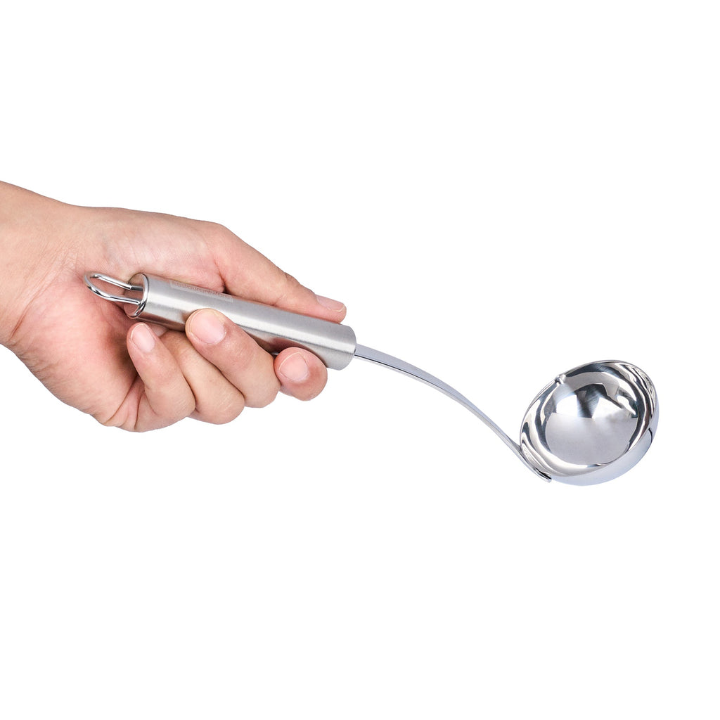 German Standard Stainless Steel Sauce Ladle - One-Piece - 10 3/4'' - 1 count box