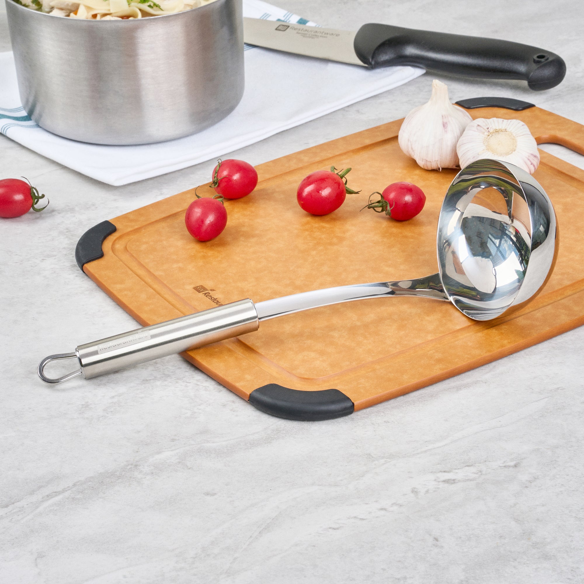 German Standard Stainless Steel Serving Ladle - One-Piece - 11 1/2'' - 1 count box