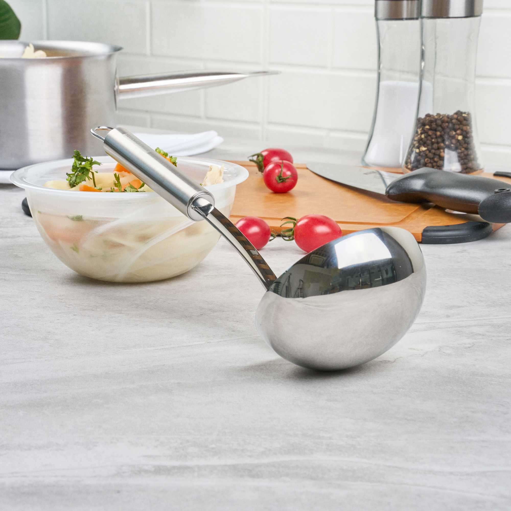 German Standard Stainless Steel Serving Ladle - One-Piece - 11 1/2'' - 36 count box