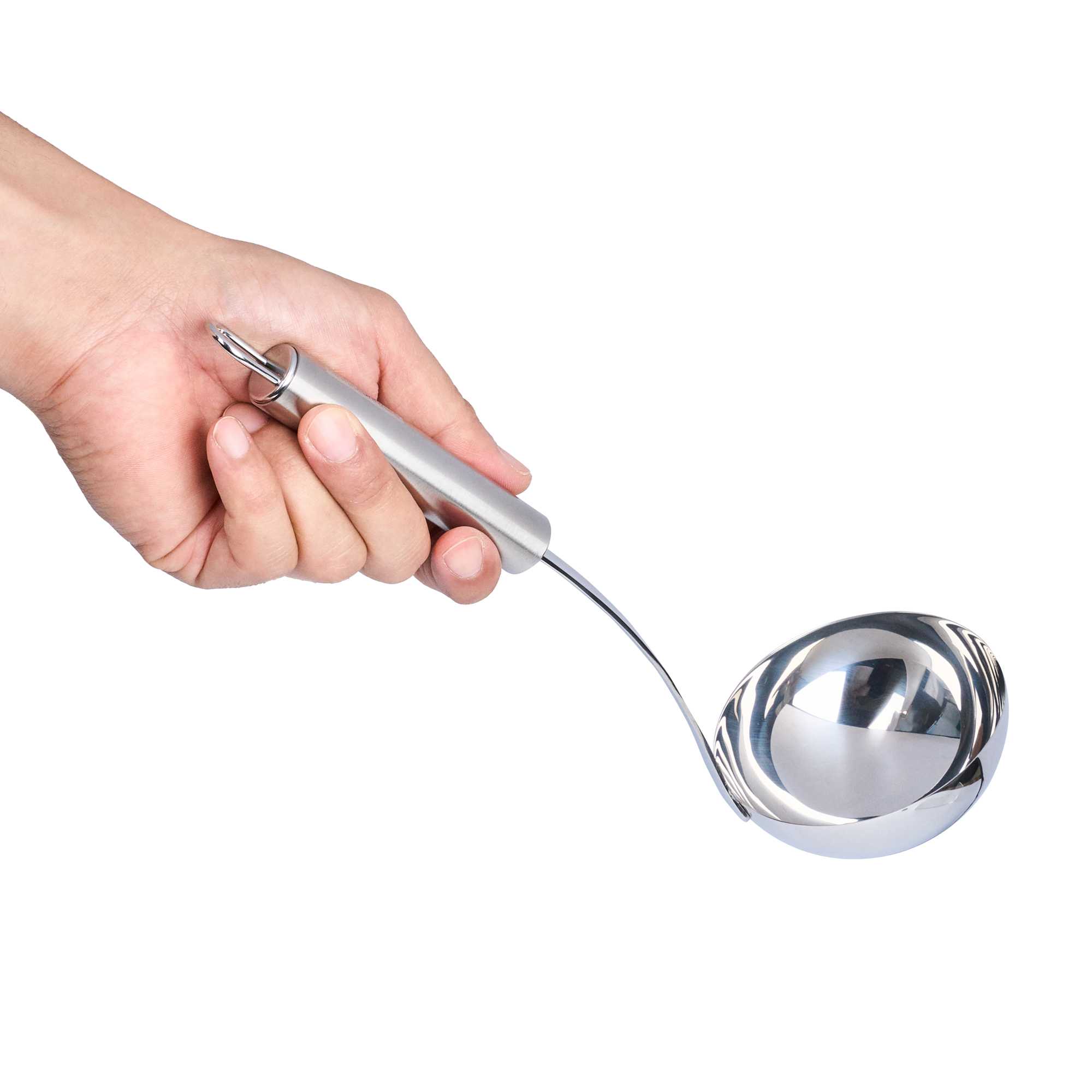 German Standard Stainless Steel Serving Ladle - One-Piece - 11 1/2'' - 6 count box