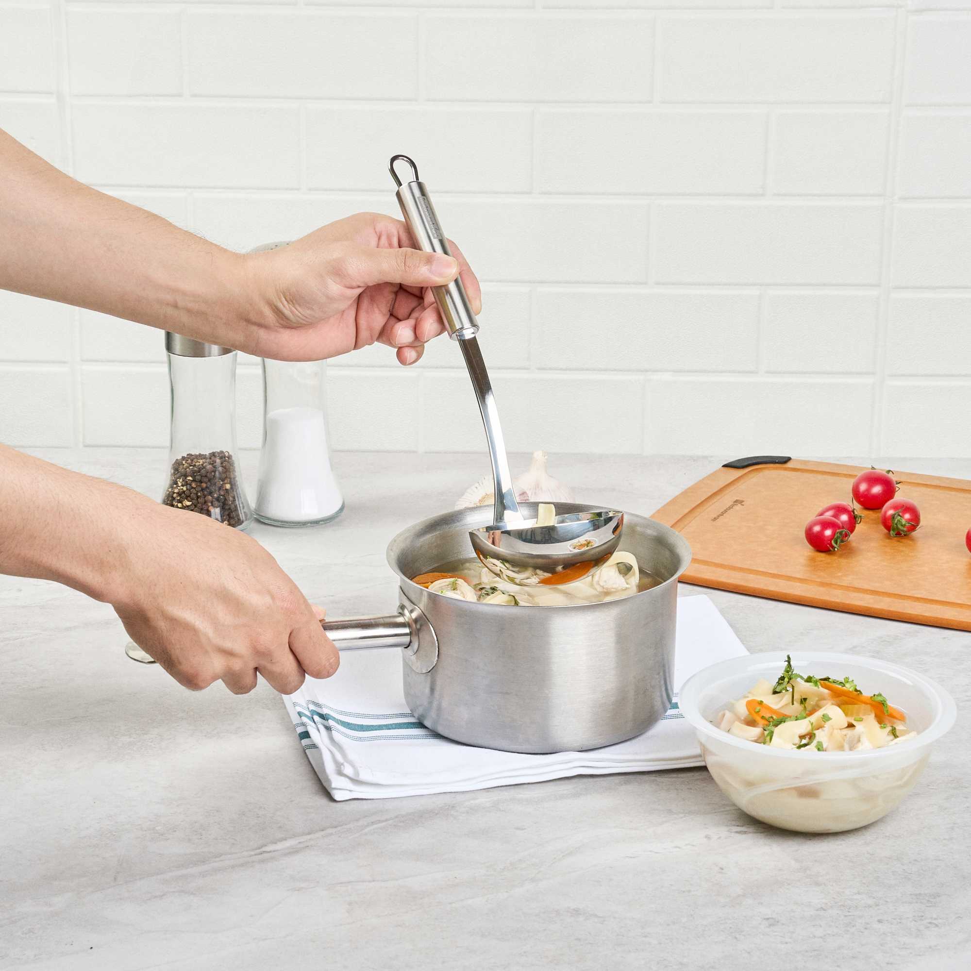 German Standard Stainless Steel Serving Ladle - One-Piece - 11 1/2'' - 6 count box