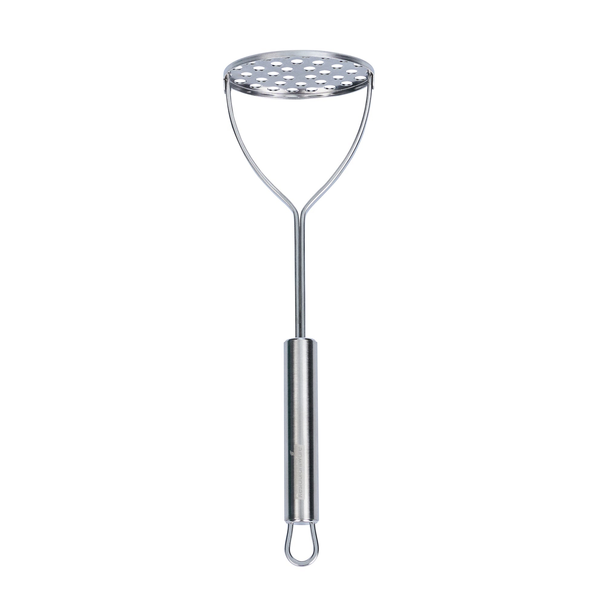 German Standard Stainless Steel Round-Faced Potato / Bean Masher - 11'' - 24 count box
