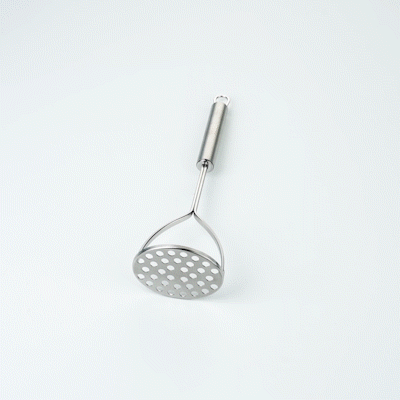 German Standard Stainless Steel Round-Faced Potato / Bean Masher - 11'' - 24 count box
