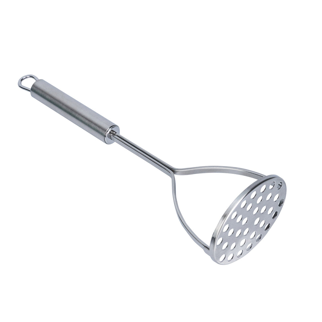 German Standard Stainless Steel Round-Faced Potato / Bean Masher - 11'' - 24 count box