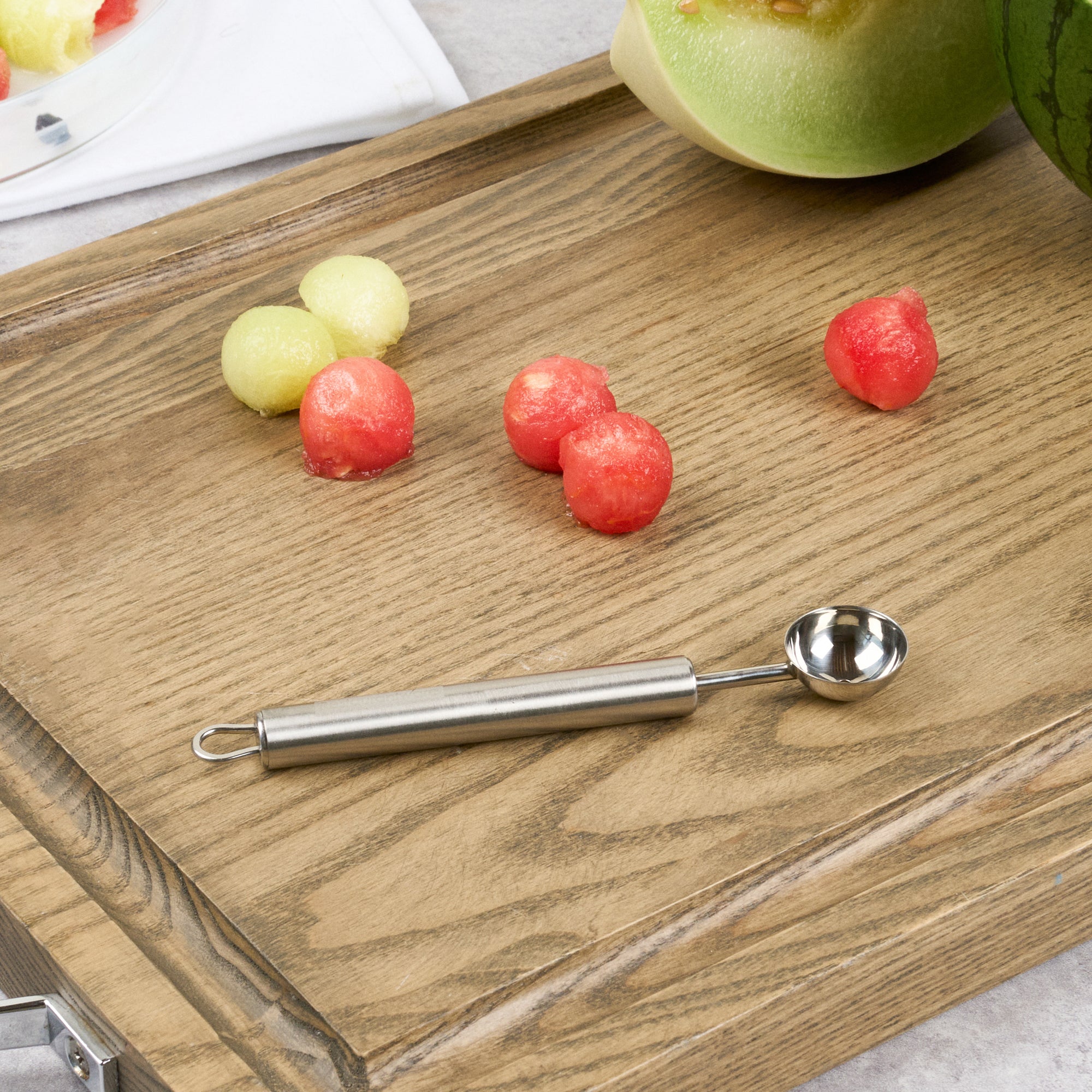 German Standard Stainless Steel Melon Baller - 6'' x 1'' - 1 count box