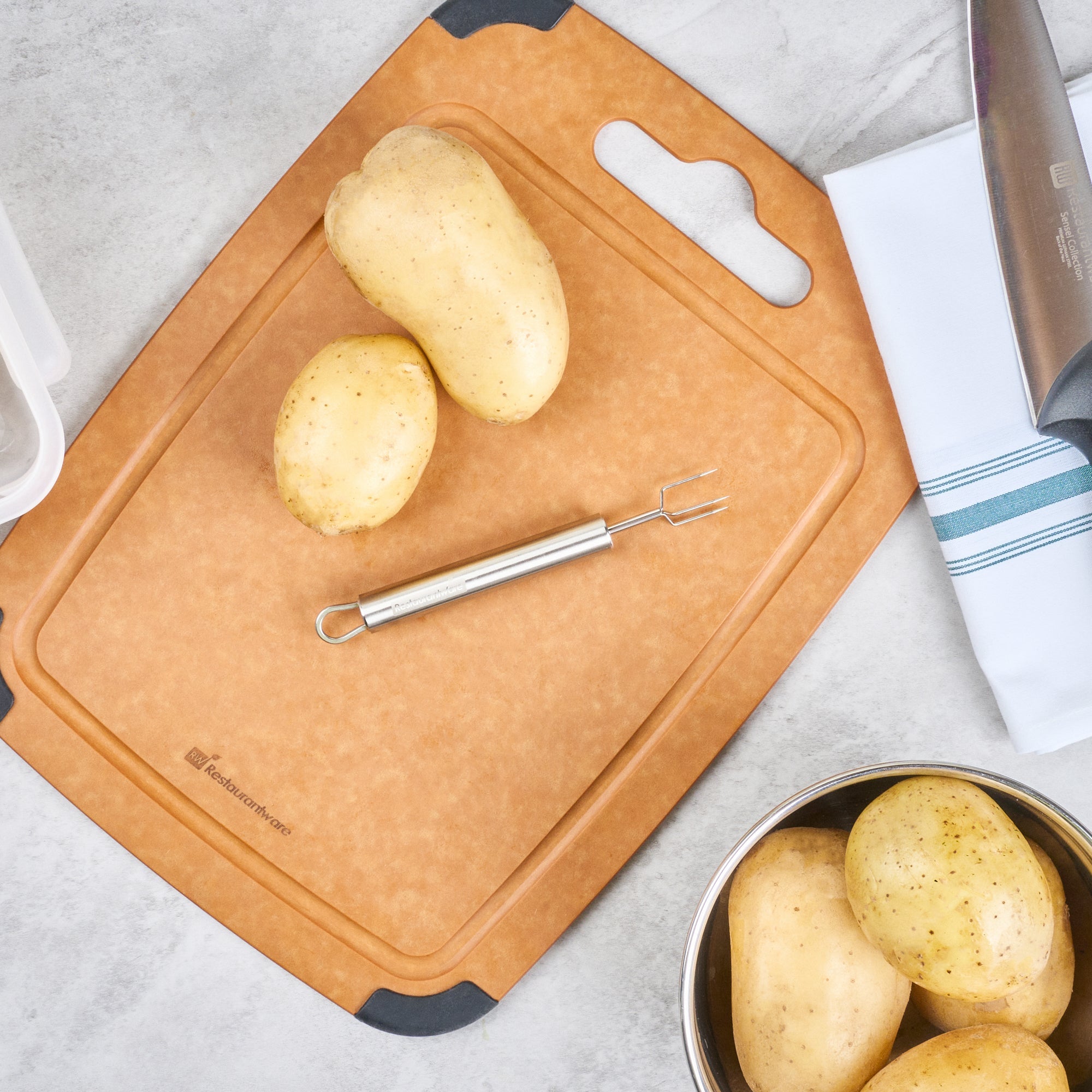 German Standard Stainless Steel Potato Fork - 6'' - 6 count box
