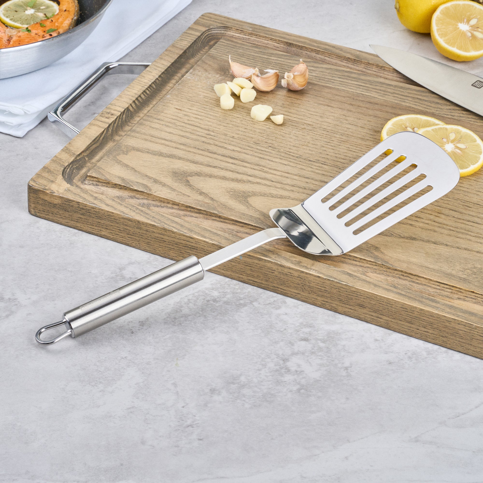 German Standard Stainless Steel Slotted Turner / Spatula - 12 1/2'' - 1 count box