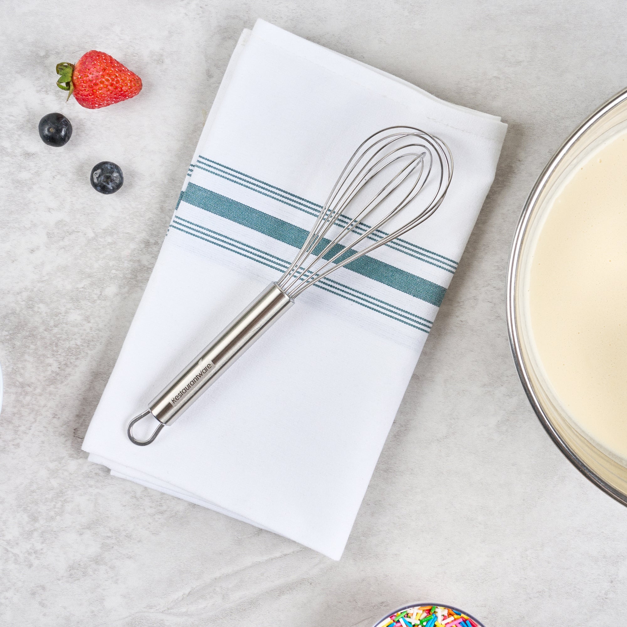 German Standard Stainless Steel French Whisk - 8 1/2" - 1 count box