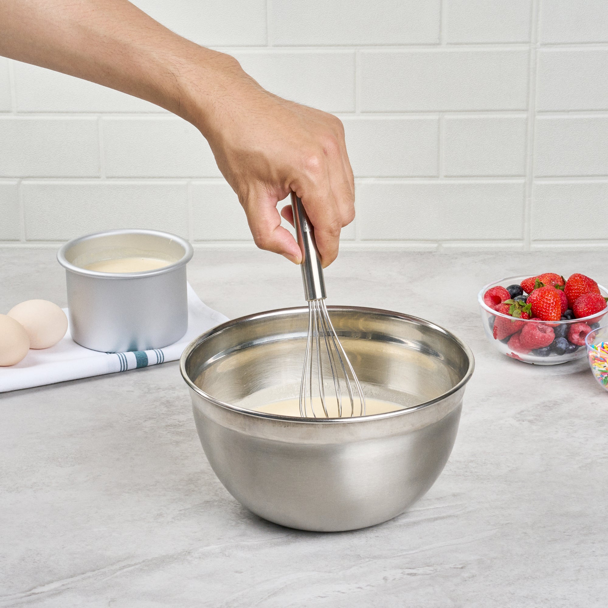 German Standard Stainless Steel French Whisk - 8 1/2" - 1 count box