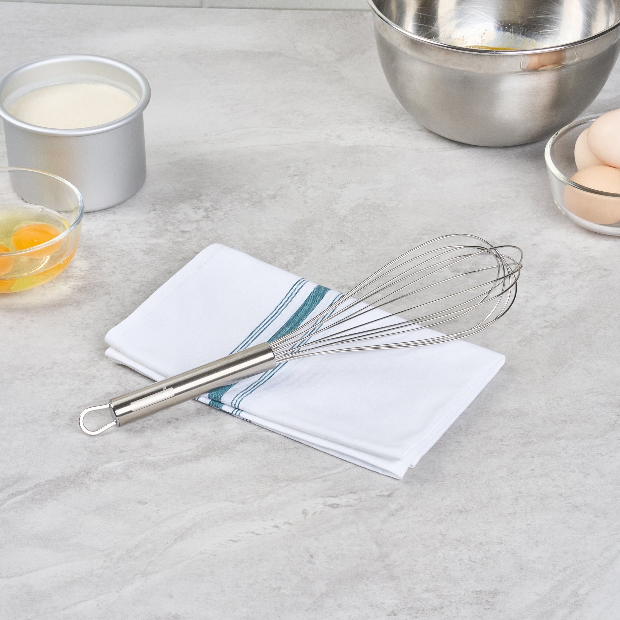 German Standard Stainless Steel French Whisk - 12 1/2'' - 1 count box