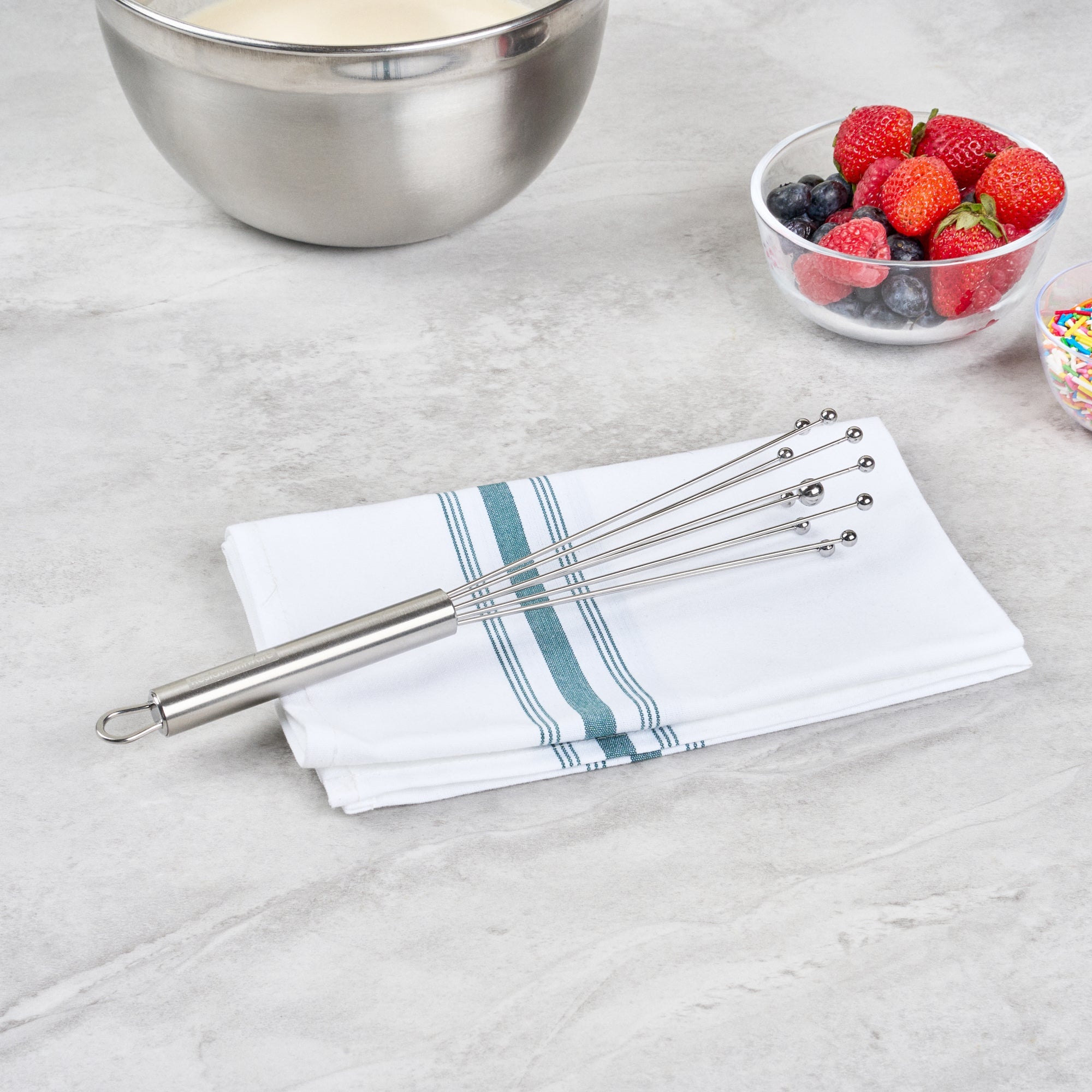 German Standard Stainless Steel Ball Whisk - 10 3/4'' - 24 count box
