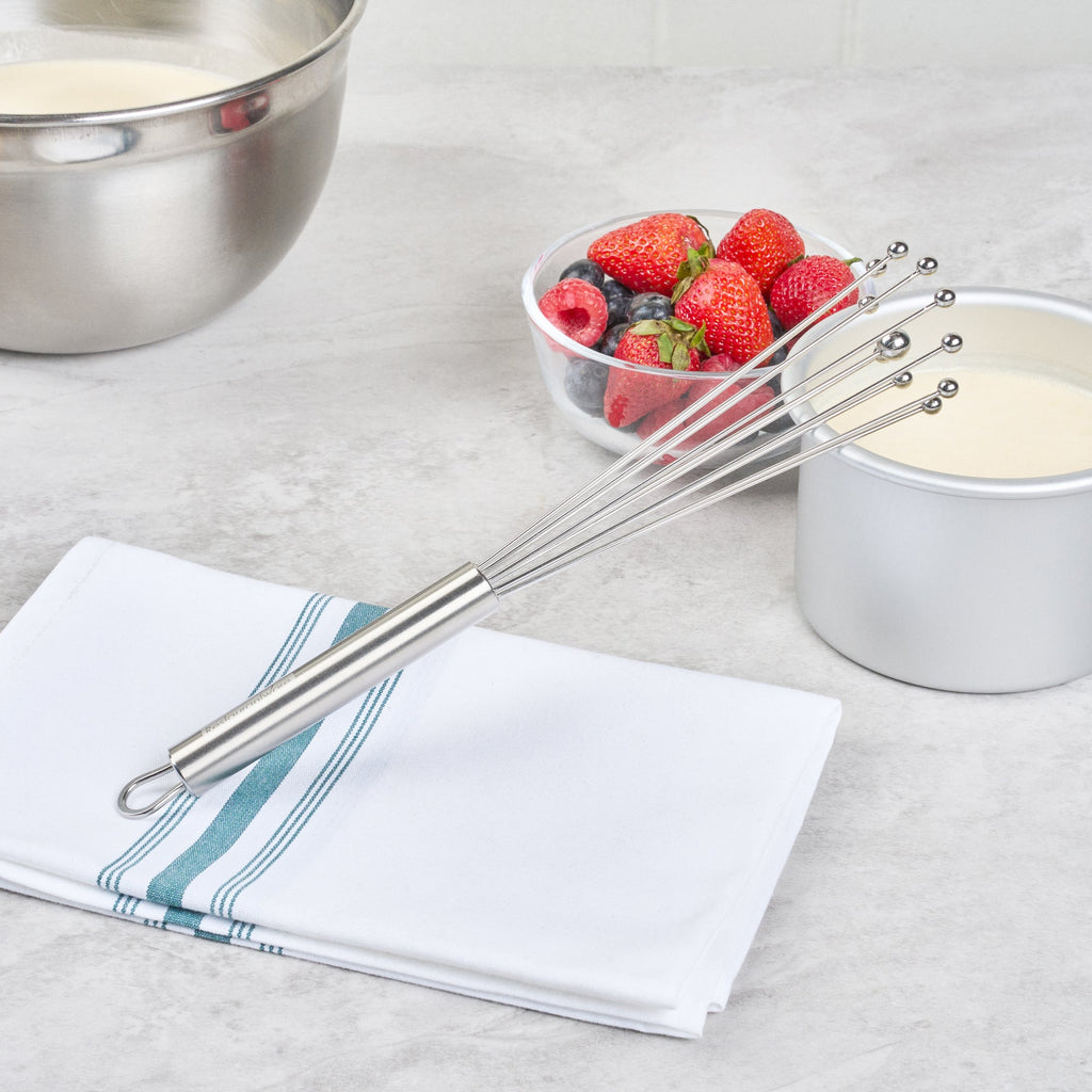 German Standard Stainless Steel Ball Whisk - 10 3/4'' - 24 count box