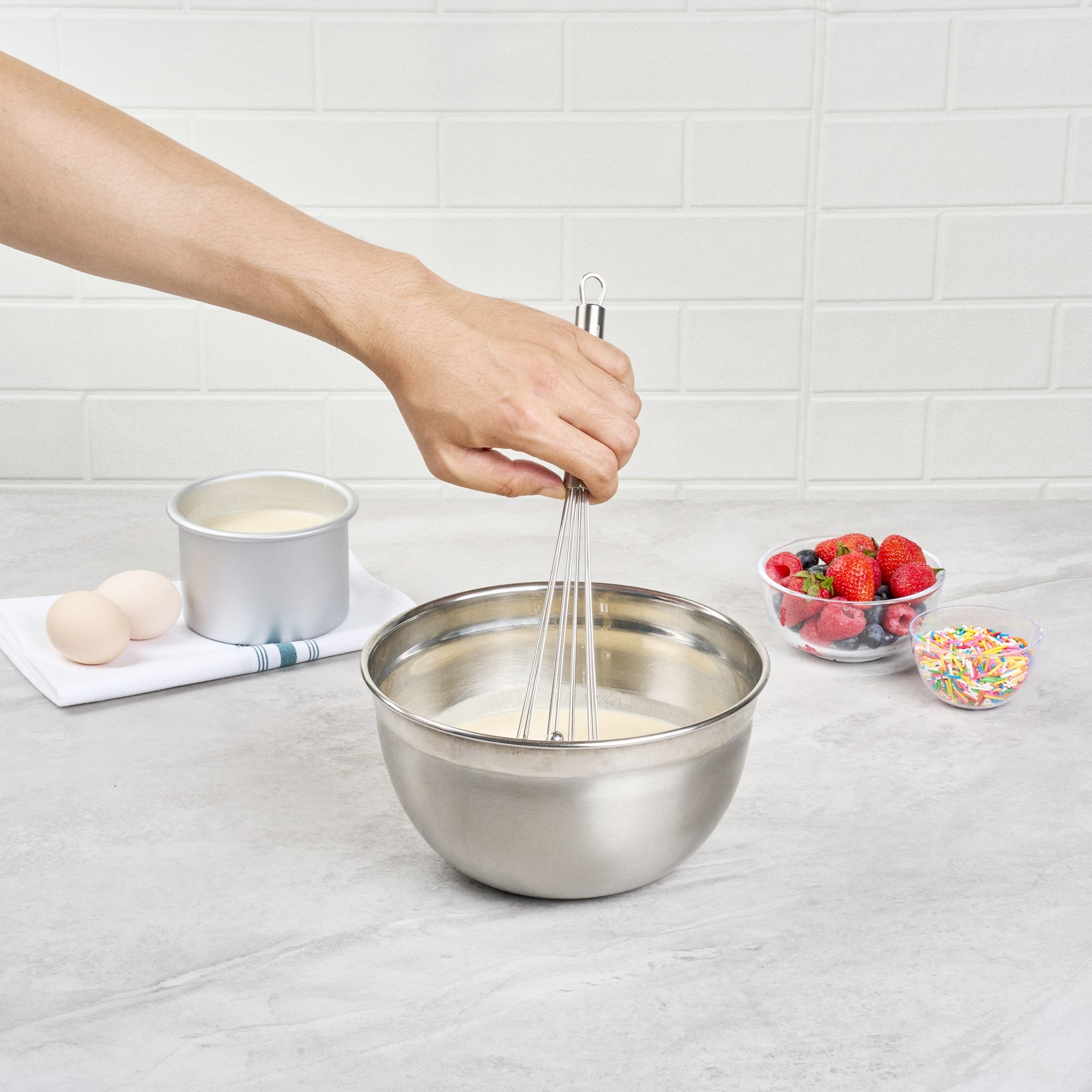 German Standard Stainless Steel Ball Whisk - 10 3/4'' - 6 count box