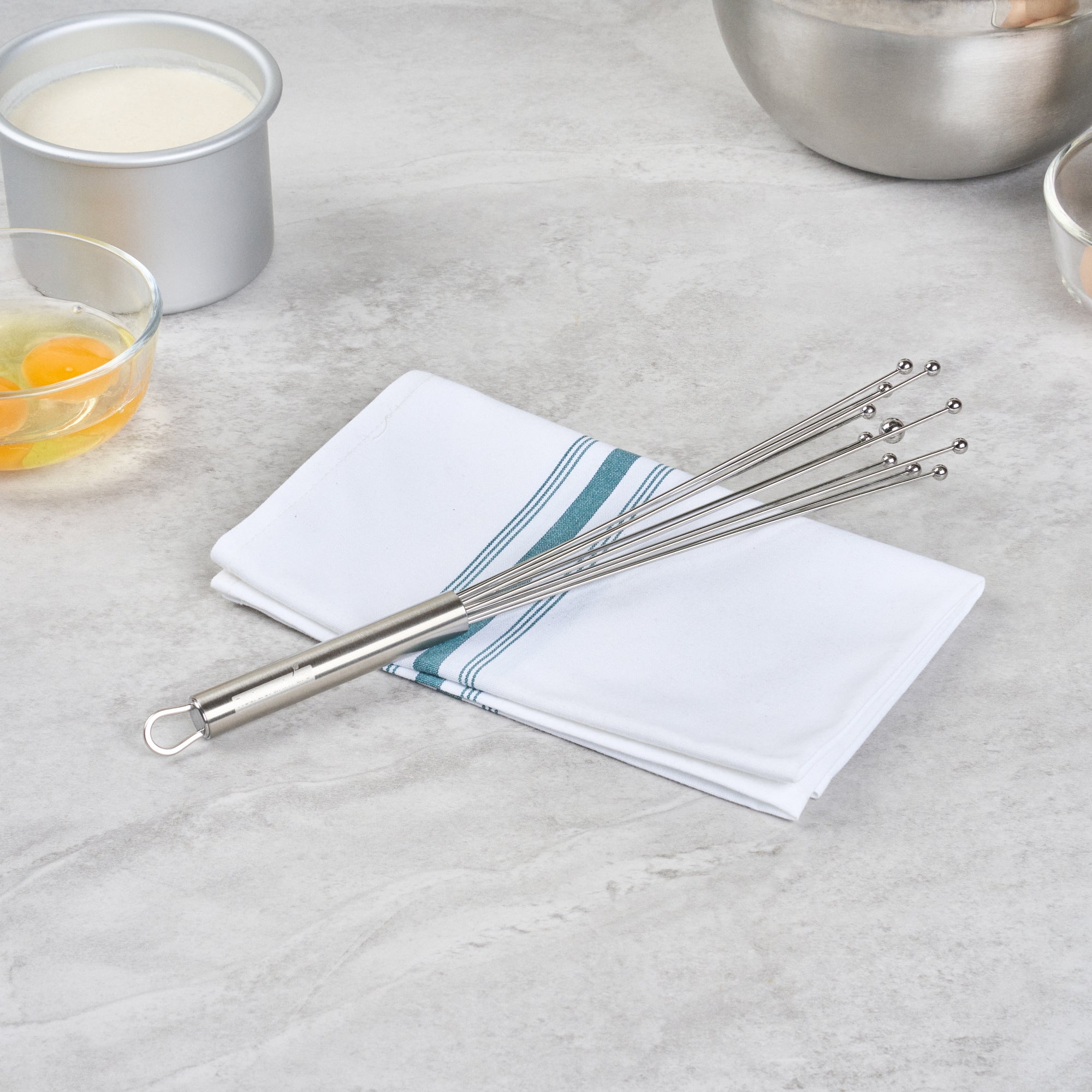 German Standard Stainless Steel Ball Whisk - 12 1/2'' - 1 count box