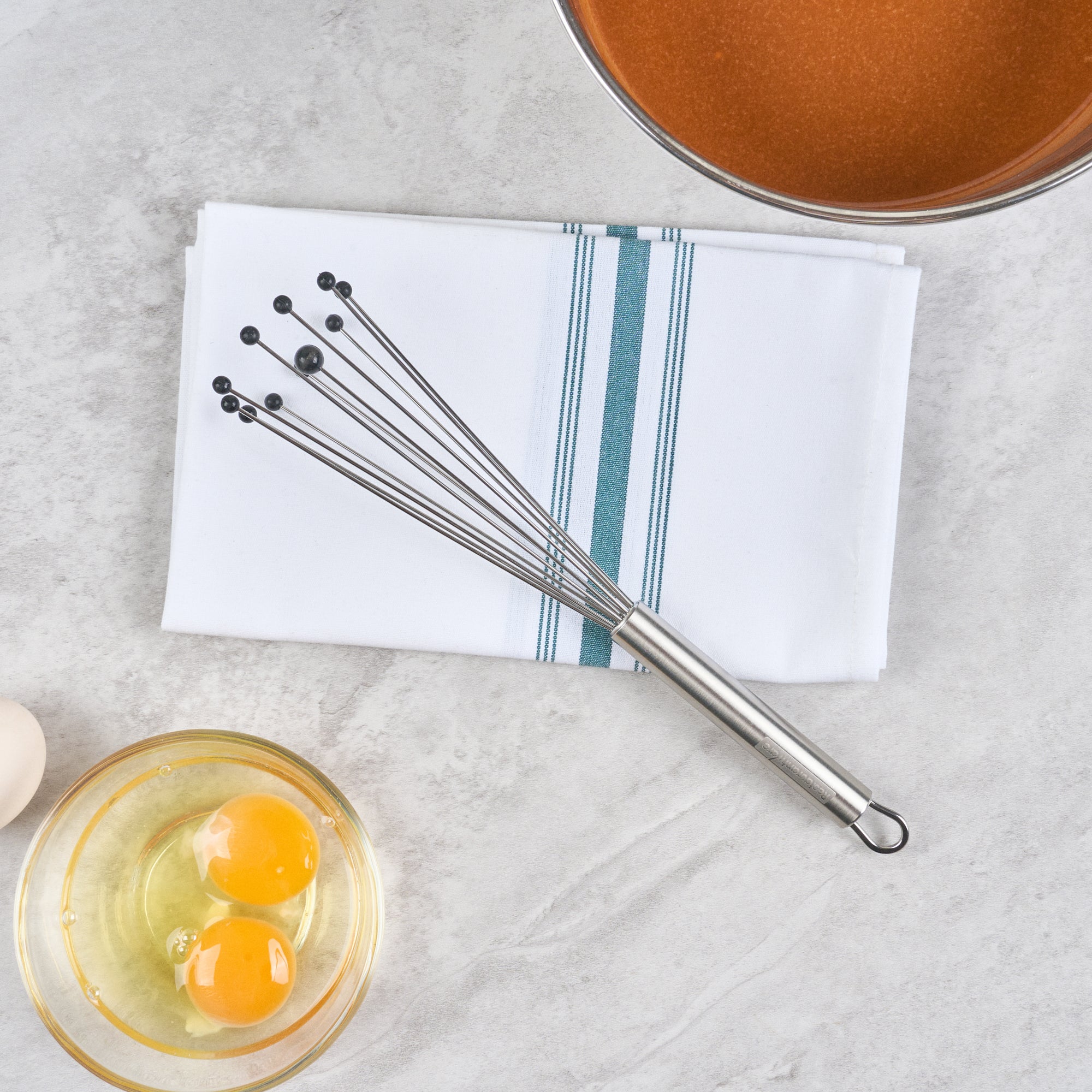 German Standard Stainless Steel Ball Whisk - with Silicone Tips - 10 3/4'' - 24 count box