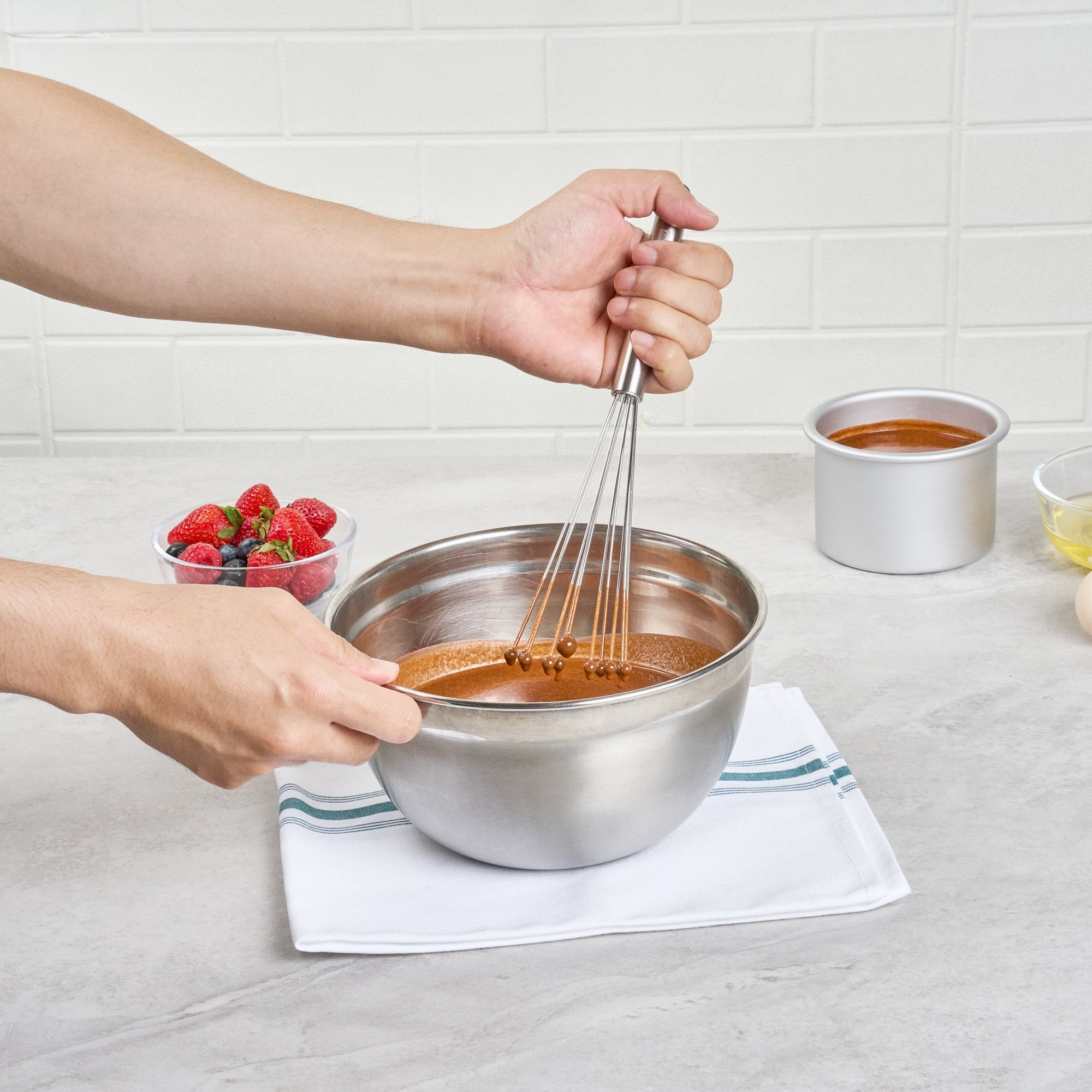 German Standard Stainless Steel Ball Whisk - with Silicone Tips - 10 3/4'' - 6 count box