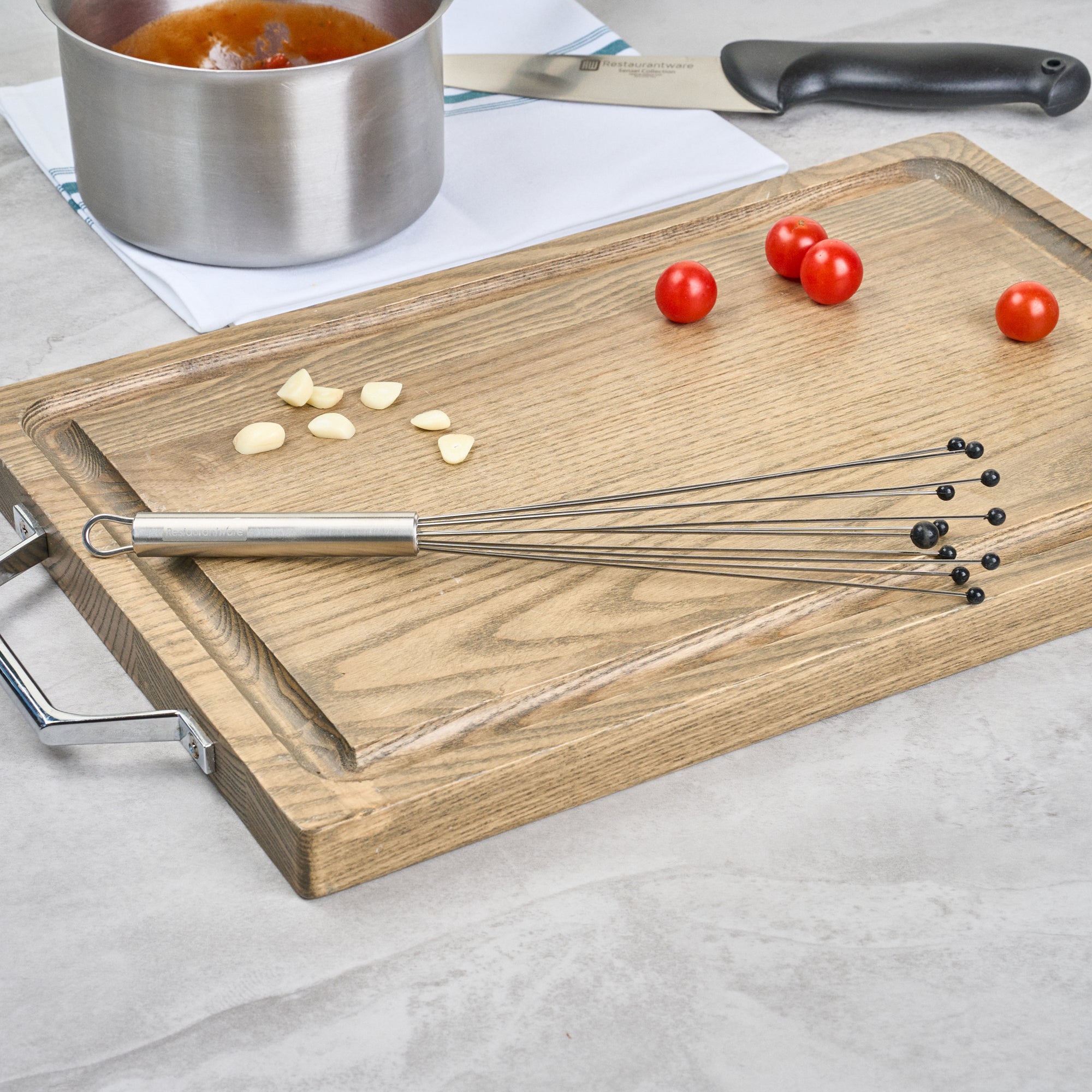 German Standard Stainless Steel Ball Whisk - with Silicone Tips - 12 1/2'' - 24 count box