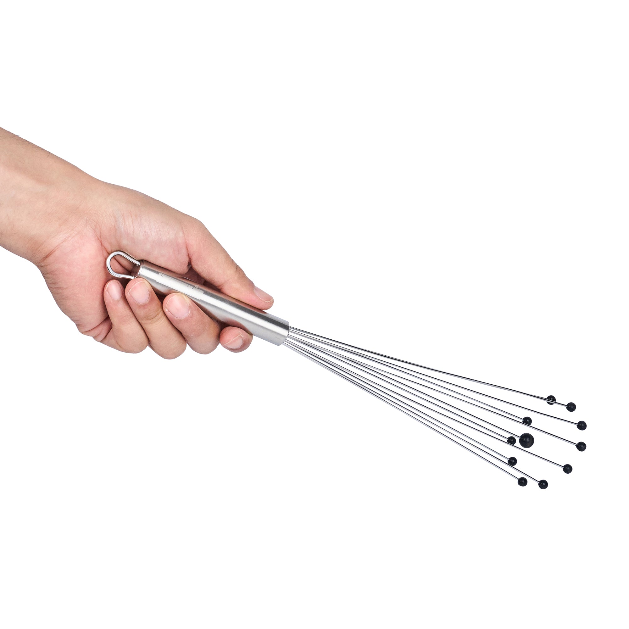 German Standard Stainless Steel Ball Whisk - with Silicone Tips - 12 1/2'' - 6 count box