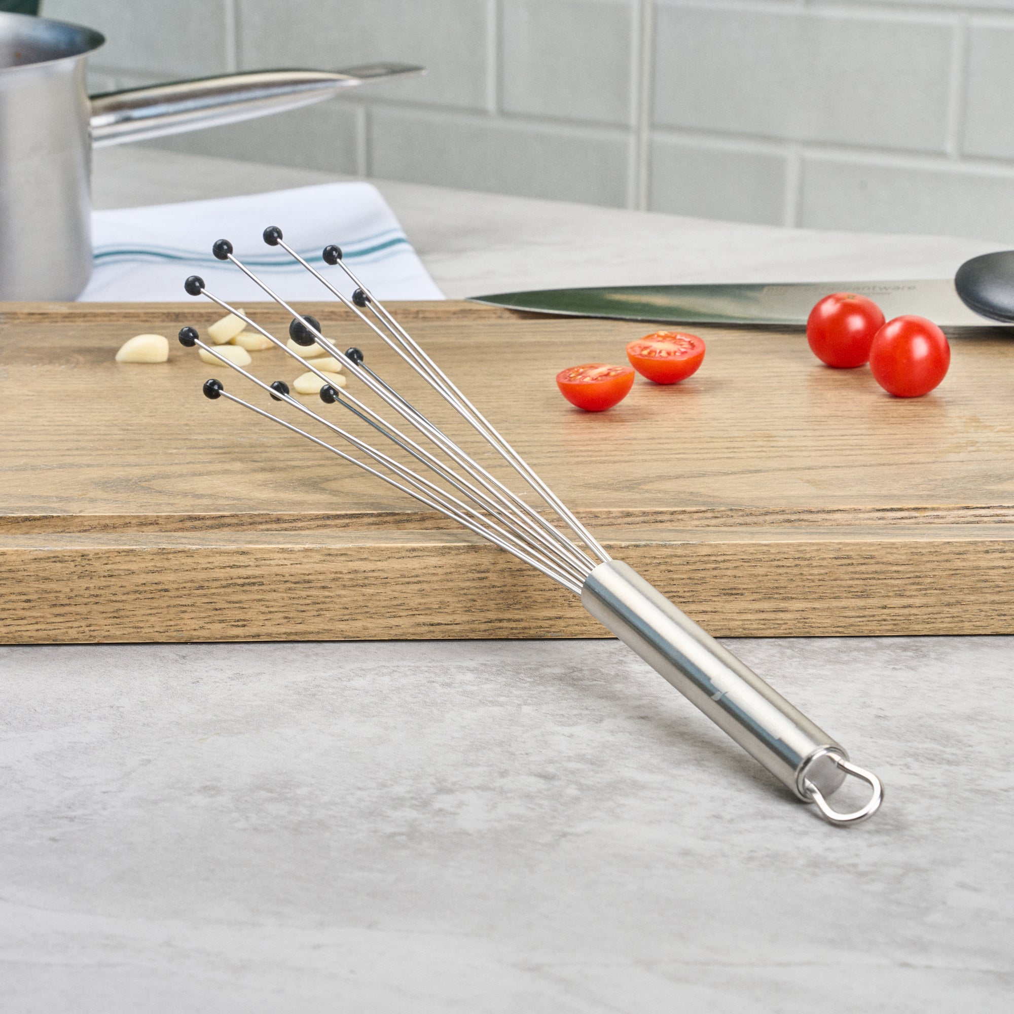 German Standard Stainless Steel Ball Whisk - with Silicone Tips - 12 1/2'' - 1 count box