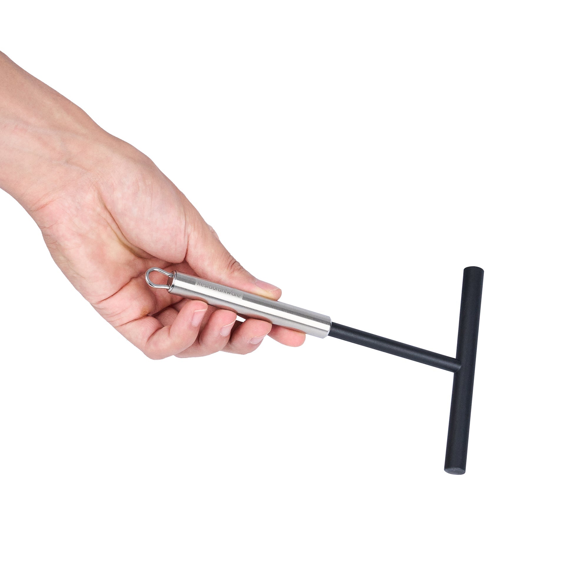 German Standard Black Nylon High Heat Crepe Batter Spreader - with Stainless Steel Handle - 7 3/4'' x 4 3/4'' - 6 count box