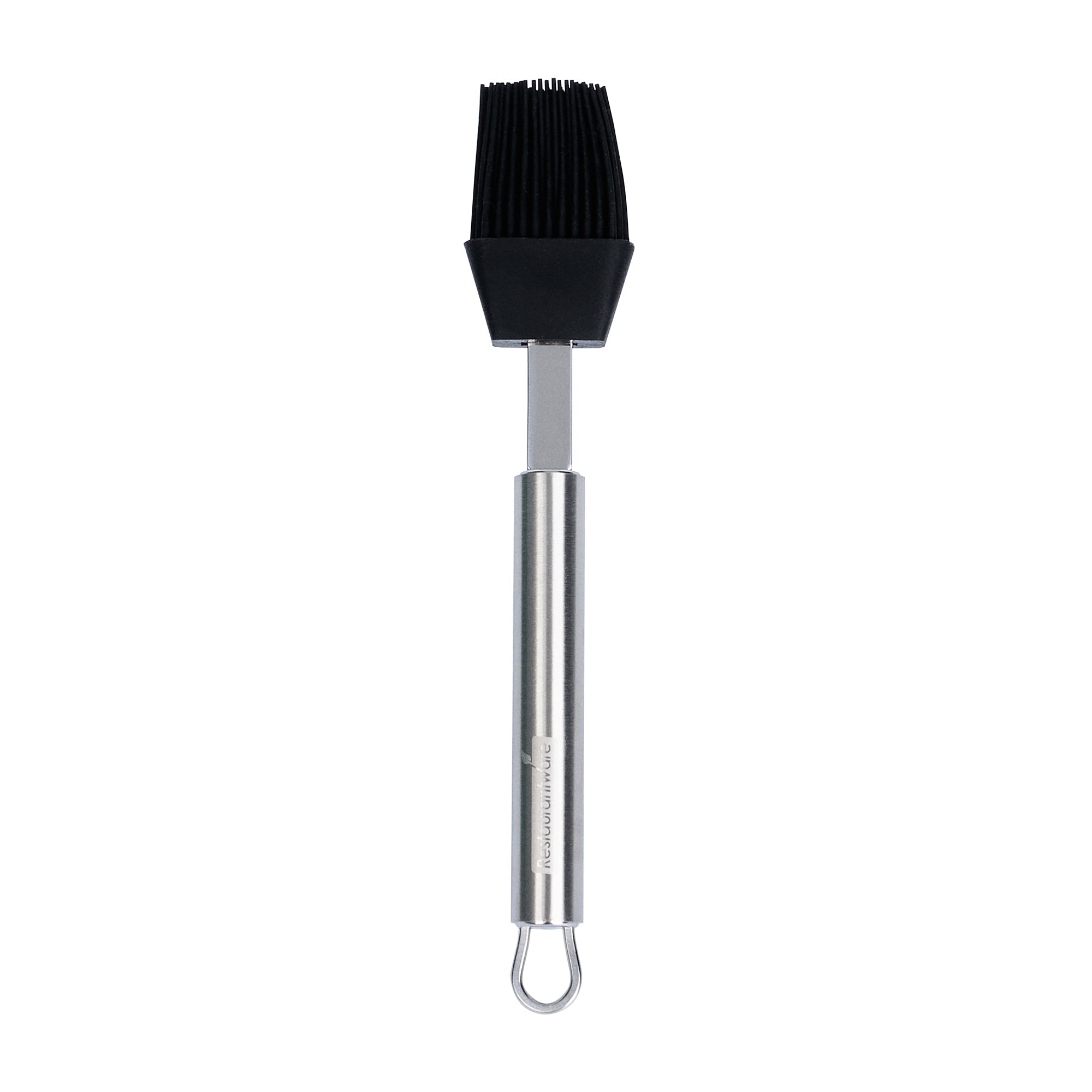 German Standard Black Silicone Pastry and Basting Brush - with Stainless Steel Handle - 7 3/4'' - 24 count box