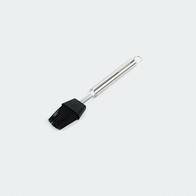 German Standard Black Silicone Pastry and Basting Brush - with Stainless Steel Handle - 7 3/4'' - 24 count box
