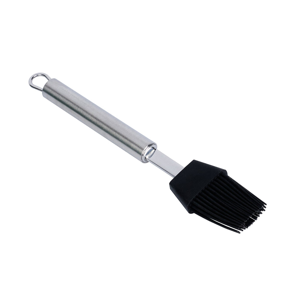 German Standard Black Silicone Pastry and Basting Brush - with Stainless Steel Handle - 7 3/4'' - 1 count box