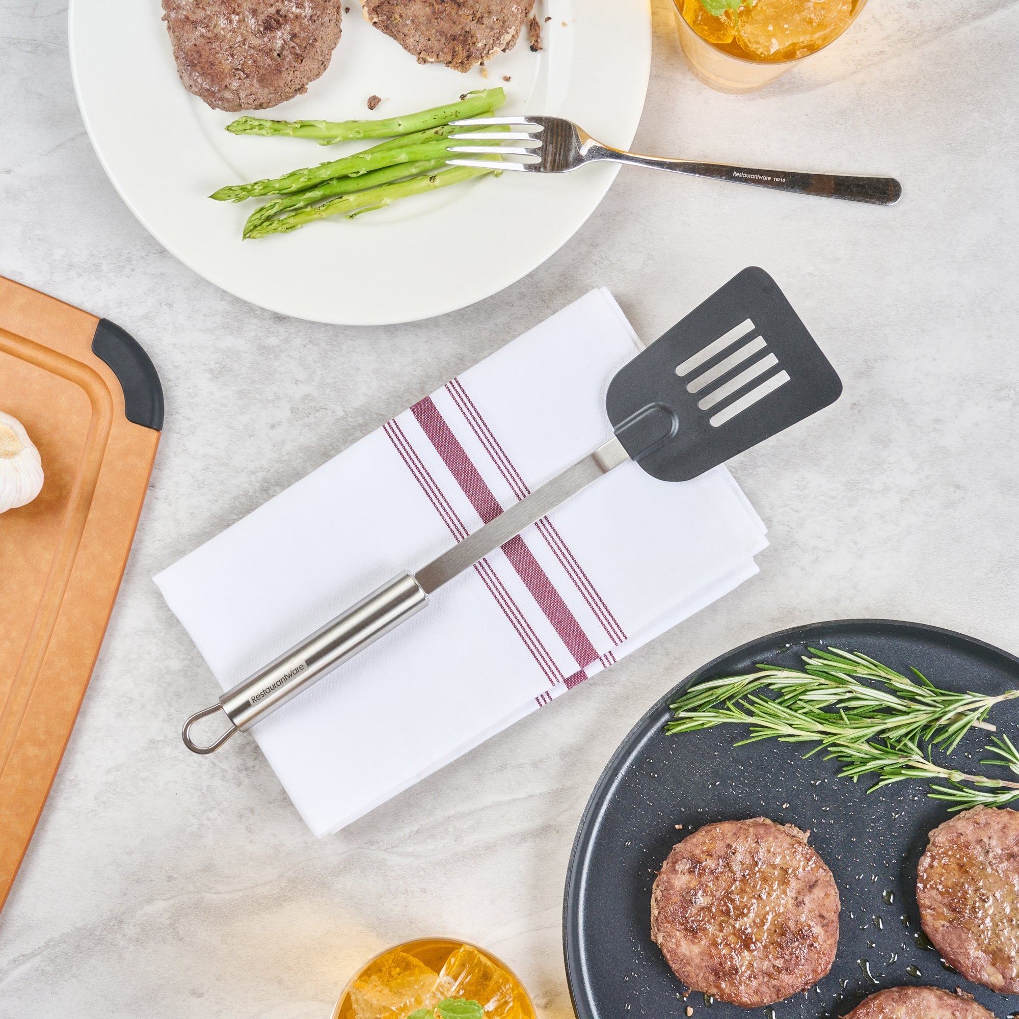 German Standard Black Nylon High Heat Slotted Turner / Spatula - with Stainless Steel Handle - 12 3/4'' - 1 count box