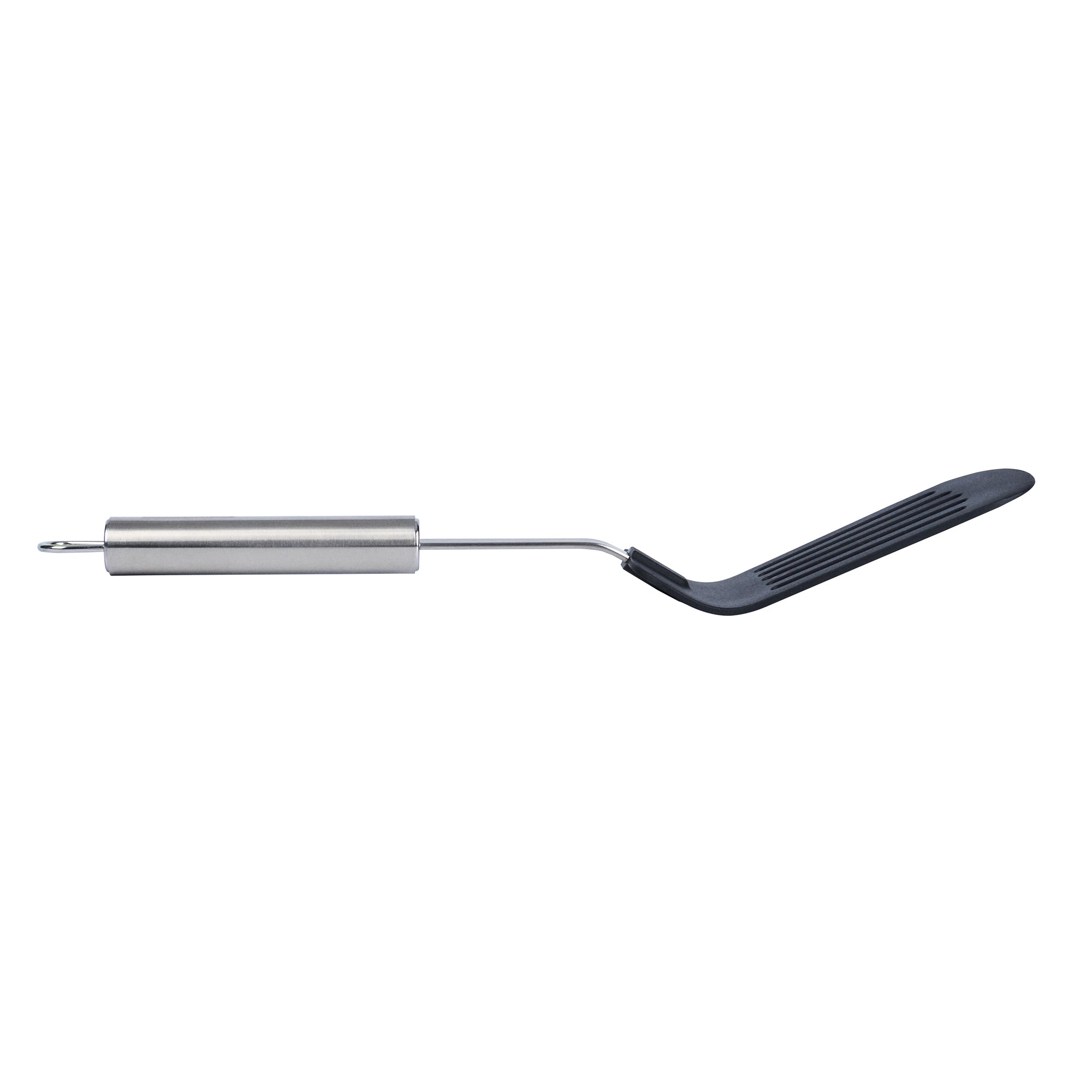 German Standard Black Nylon High Heat Slotted Turner / Spatula - with Stainless Steel Handle - 12 1/2'' - 6 count box