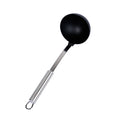 German Standard Black Nylon High Heat Serving Ladle - One-Piece, with Stainless Steel Handle - 12 1/4'' x 3 1/2'' x 3 1/4'' - 1 count box