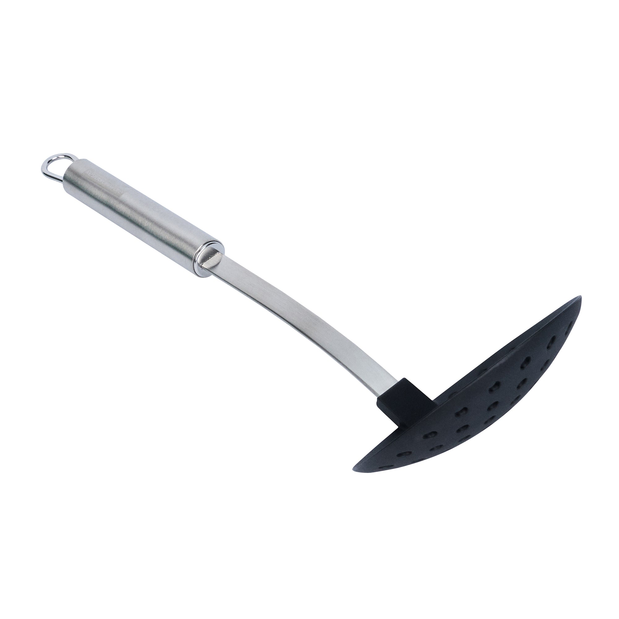 German Standard Black Nylon High Heat Skimmer - with Stainless Steel Handle - 12 3/4'' x 4 1/4'' - 36 count box