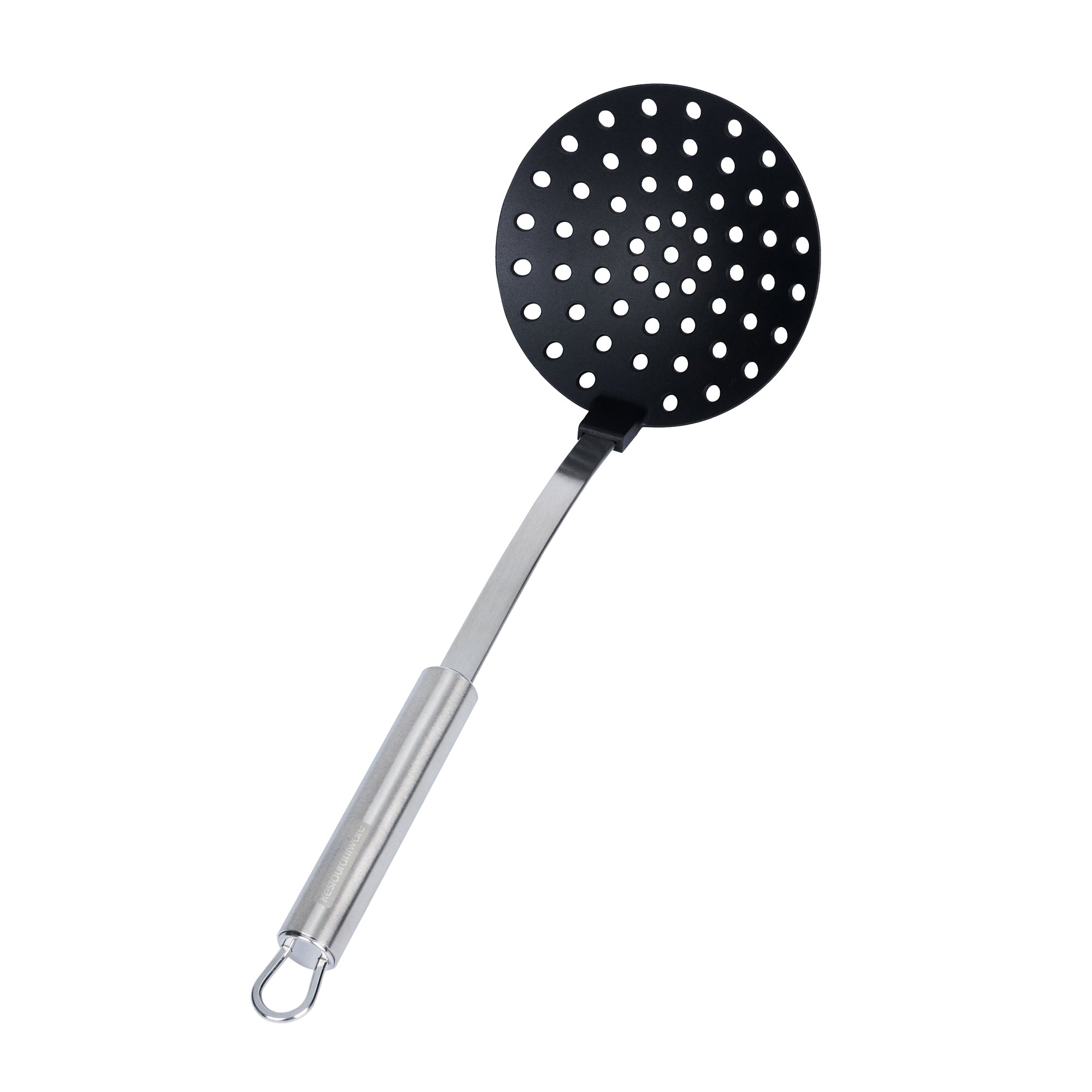 German Standard Black Nylon High Heat Skimmer - with Stainless Steel Handle - 12 3/4'' x 4 1/4'' - 6 count box