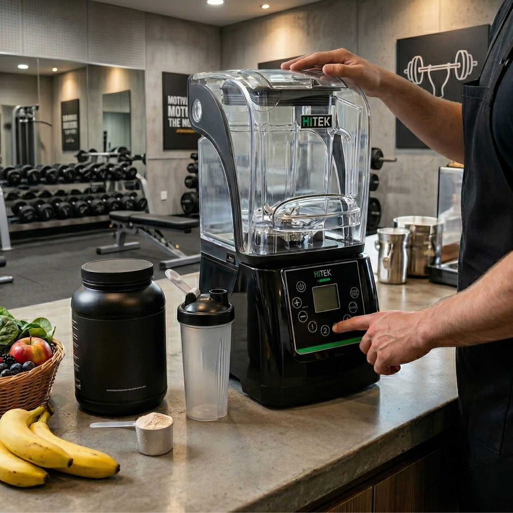 Hi Tek 3 HP Heavy Duty Commercial Blender - 48 oz Tritan Container, Sound Enclosure, Programmable Touchpad - 1 count box