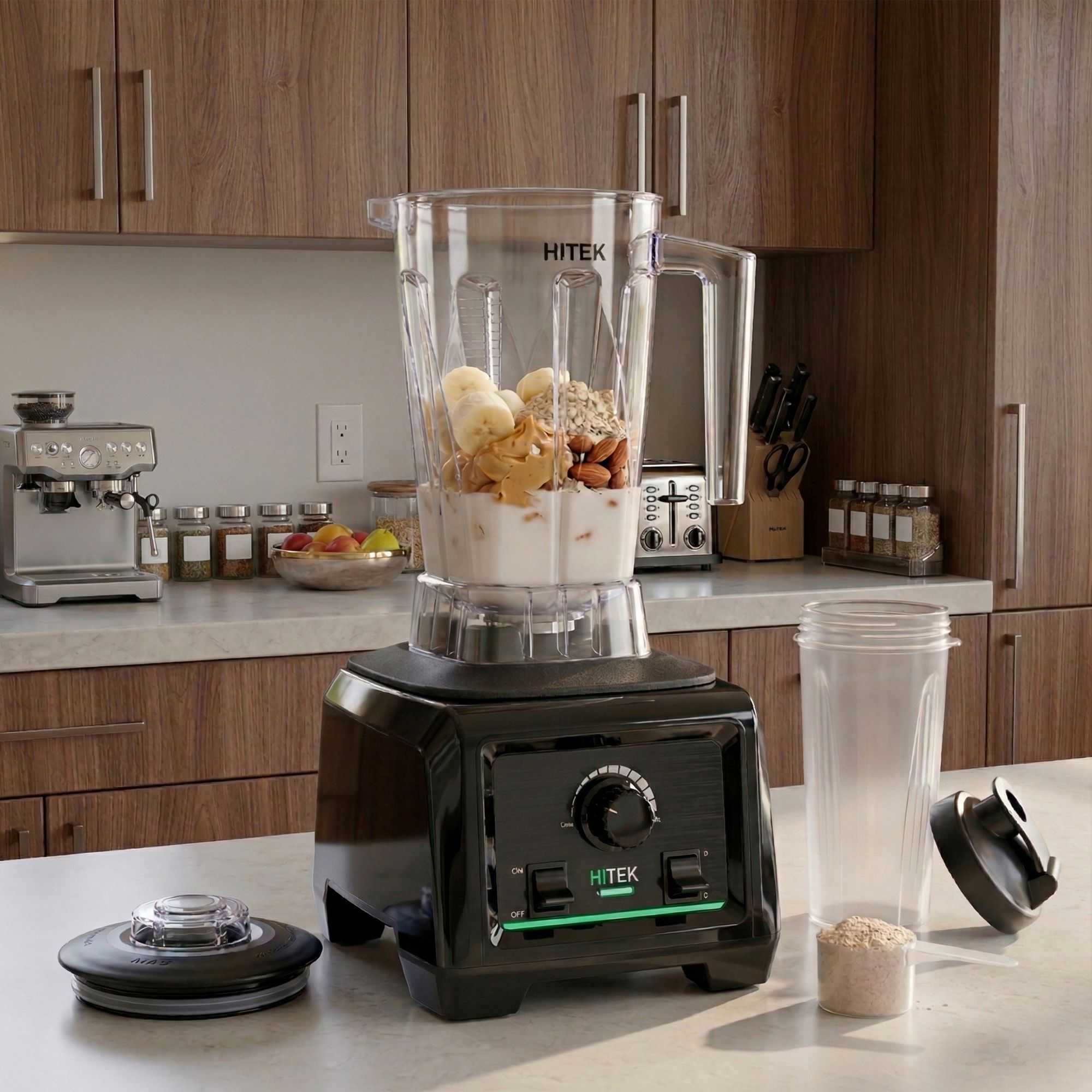 Hi Tek 3 HP Heavy Duty Commercial Blender - 64 oz Tritan Container, Variable Speed, Toggle Control - 1 count box