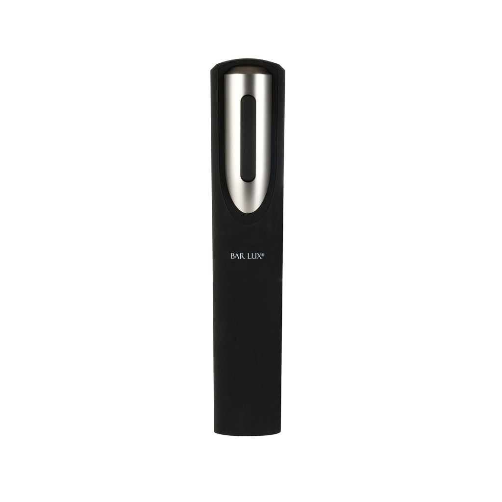 Bar Lux Black and Silver Electric Wine Opener - with Charging Base and Wine Foil Cutter - 1 count box