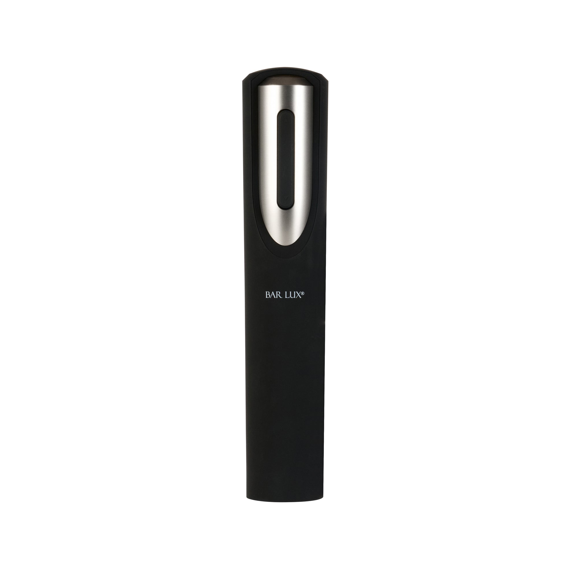 Bar Lux Black and Silver Electric Wine Opener - with Charging Base and Wine Foil Cutter - 1 count box