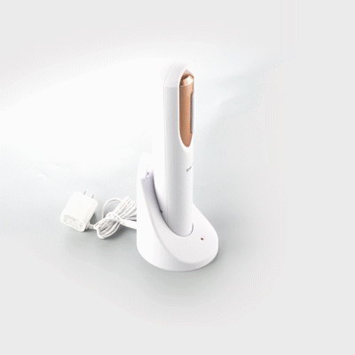 Bar Lux White and Rose Gold Electric Wine Opener - with Charging Base and Wine Foil Cutter - 1 count box