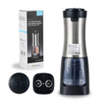 Met Lux Black 2-in-1 Electric Salt and Pepper Grinder - Battery-Operated, with LED Light - 2 3/4'' x 2 3/4'' x 7 3/4'' - 1 count box