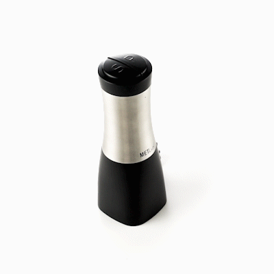 Met Lux Black 2-in-1 Electric Salt and Pepper Grinder - Battery-Operated, with LED Light - 2 3/4'' x 2 3/4'' x 7 3/4'' - 1 count box