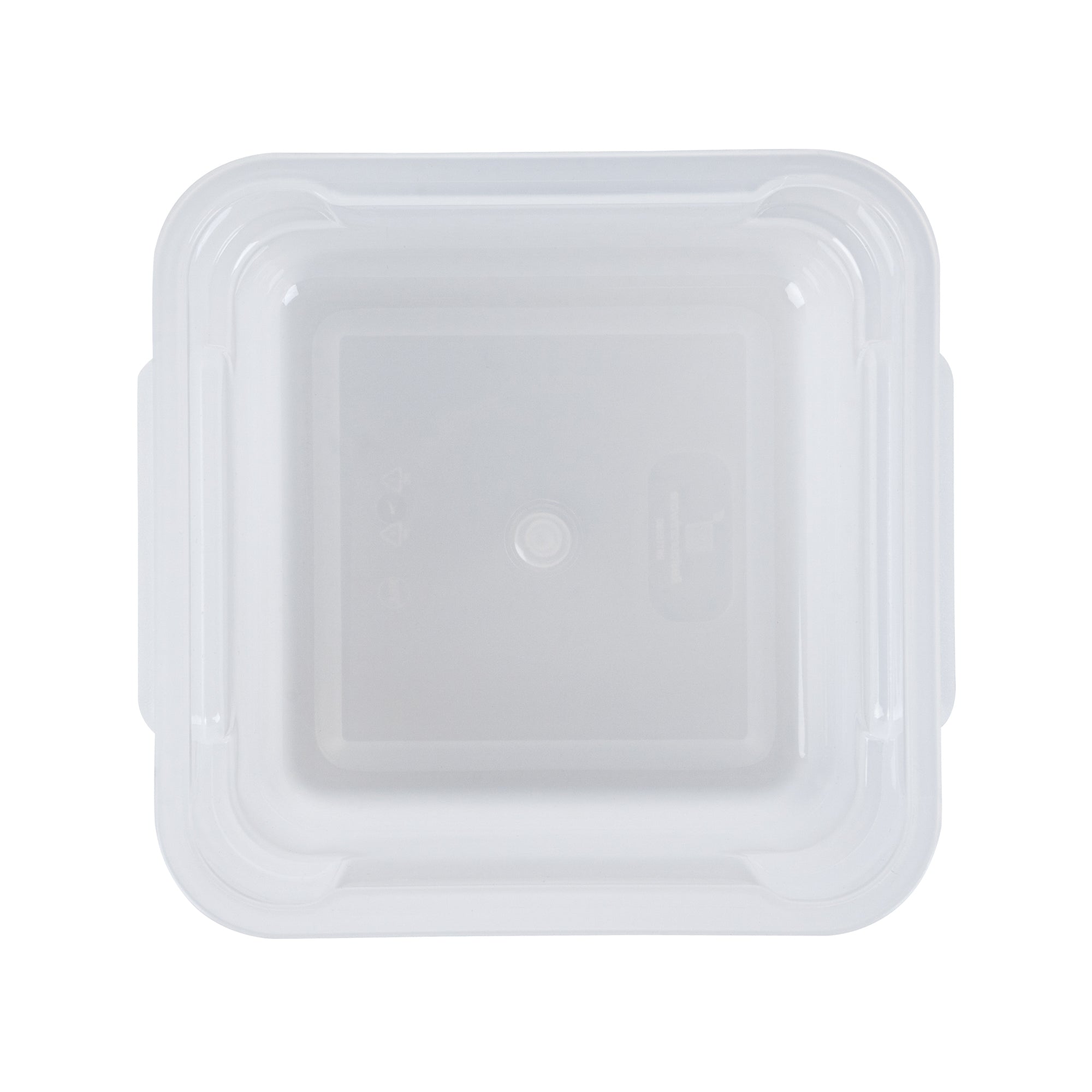 Met Lux 2 qt Square Translucent Plastic Food Storage Container - with Red Volume Markers - 7" x 7" x 4" - 1 count box