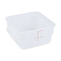 Met Lux 2 qt Square Translucent Plastic Food Storage Container - with Red Volume Markers - 7" x 7" x 4" - 10 count box