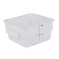 Met Lux 2 qt Square White Plastic Food Storage Container - with Green Volume Markers - 7" x 7" x 4" - 1 count box